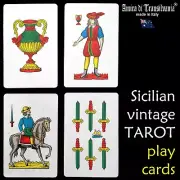 Tarot Cards Deck Mini Oracle Collectible Poker Bridge Play Card Italian Vintage