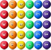 Jerify 30 Pcs Dodgeballs Playground Balls Bulk Colorful Emotion Handball Kickball Bouncy Balls for Indoor Outdoor Games Gym Camps Picnic Beach School