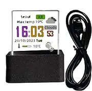 Holographic Cube Decoration - Wireless Image Projector, GIF Animation Photo Album | Table Decoration 3D Photo Screen, Transparent Weather Station Small Deco