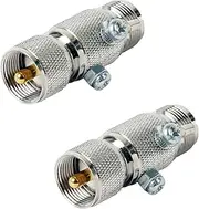 2Packs UHF Lightning Arrestor PL259 Plug to SO239 Socket Bulkhead UHF Male to Female for CB Ham Base Antennas