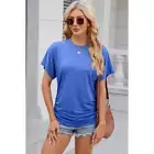 Round Neck Flutter Sleeve T-Shirt