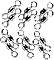 TOKIDNY 100pcs Rotary Ring Connector Fishing Rolling Swivel Snap Fishing Swivel Fishing Gear Fishing Hook Connector Carp Fishing Rolling Swivel Fishing Tackle Swivel Clips Fishing