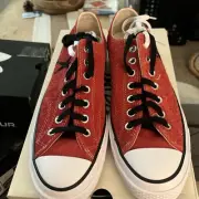 New In Box Converse Stussy x Chuck 70 Low Poppy Red, Unisex Size9 M/11 W