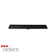 Radiant Tile Insert Linear Shower Grate-100mmx600mm-74mm Outlet-Matte Black