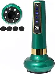 Intelligent Negative Pressure Cupping and Scraping Device, 12 Level Adjustable Cupping Massager, Intelligent Cupping Massage Device for Back Muscle Soreness,Green
