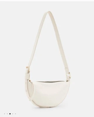 NEW All Saints Half Moon White Crossbody Bag leather - New With Tag