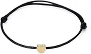 [outret] Heart String Bracelets Slim Rope Charm Bracelets Adjustable Bracelet Bangle Anklet Foot Chain for Girls Women,Black Useful and Attractive