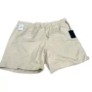 NWT Bonobos Men's Beige Tent Canvas 7" Inseam Drawstring Pockets Shorts Size XL