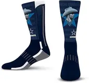 For Bare Feet NFL Kids Youth Team Color Logo Game Day Phenom Curve Performance Warm & Cold Weather Comfort Crew Socks