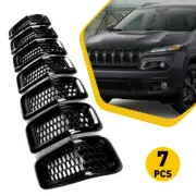 Fits 2014-18 Jeep Cherokee Front Grille Insert Trim Black Hood Honeycomb Mesh (for: Jeep)