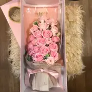 " 3 Doz. Pink/Peach Silk Scented Roses "New Arrival In Box"
