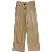 Boohoo Cord Pants Women's Size 12 Fray Detail Wide Leg Trousers Casual Comfort
