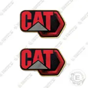 Fits Caterpillar New style Logo Decals - (Custom Red and Silver) - 3" Logos