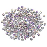 100pcs 8mm Bicone Glass Crystal Beads, Faceted Beads Transparent Purple