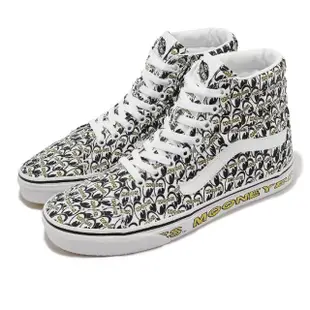 【VANS】休閒鞋 Sk8-Hi 男鞋 女鞋 白 黑 MOONEYES 聯名款 滿版眼睛 高筒 帆布鞋(VN0A7Q5N6M5)