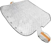 GANAZONO 1pc Car Snow Cover Magnetic Windshield Protector Foil Pe Front Window Shield for Snow Sun Protection Easy to Store Use Fits Vehicles