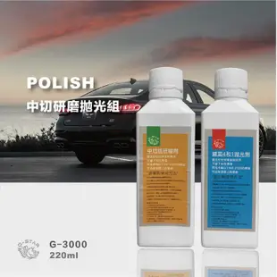 Q-STAR 汽車美容 研磨系列 8號中切削研磨劑＋鏡面拋光劑各220ml