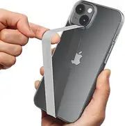 Sinjimoru Silicone Stretching Strap as Phone Grip Holder, Slim Grip Tape for iPhone Case, Secure Phone Strap as Cell Phone Holder. Sinji Loop Grey