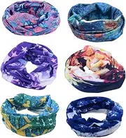 [TINEASUR] 6pcs Seamless Scarf Bandana Covering Mouth Headbands Headwear Hair Bandanas Seamless Bandana Scarf Athletic Headband Seamless Towlie Sports Cap