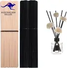 100Pcs Reed Diffuser Sticks, 25Cm Rattan Reed Sticks 50Pcs Black and 50Pcs Natu