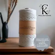3MM 1ply PREMIUM LUXE macrame string MISTY GREY 100m Single Strand Cord Cotton