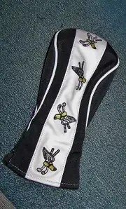 NEW PRG Nylon Vinyl 3 Fairway Wood Head Cover WINGED FOOT GOLF CLUB White Black