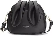 [NICOLE & DORIS] Small Handbags Women Cute Crossbody Bags Rabbit Shoulder Bag PU Leather Girls Messenger Bag, Black, Large