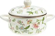 Cookware Flat Stock Lid Pot Induction Vintage Ceramic Stockpot Pot: Oz with Saucepan Retro Enamel Bean Color Decorative Floral Stew Handles Pan Milk Non Casserole Canteen Cm Gas (Color : Assorted Col/