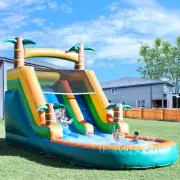 6.4m Commercial Tropical Inflatable Water Slide Bounce House for Kids & Toddlers