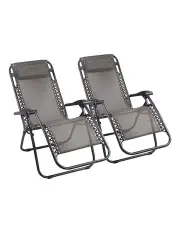 [Gardeon] Zero Gravity 2 Piece Reclining Outdoor Chairs