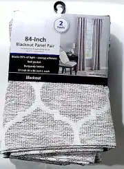 Mainstays 37w X 84l Burgundy Lattice Blackout Panel Par Rod Pocket