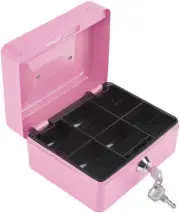 Safe Box with Key Lock, Portable Steel Petty Fireproof Waterproof Cash Security
