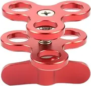 XhWser Three Hole Closed Butterfly Clip Dive Gear Fill Light Stand One Inch Sports Camera Photography red Premium and Durable New Replacement Parts for GOPRO11/10