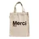 MERCI Merci Paris Tote Bag 棉質迷你托特包 奶白色/ 平行輸入