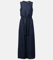 ['S Max Mara] 'S Max Mara Denise chambray jumpsuit UK 16 blue