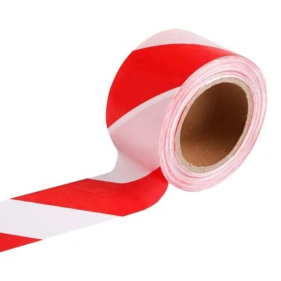 TopSoon Red White Barricade Tape 3-Inch by 830-Feet Non-Adhesive Caution Tape