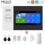 Tuya 4G Home Alarm Smart Home Wireless Alarm System for Home Garage Touch Screen