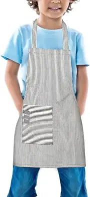 Kids Apron, Toddler Cotton Adjustable Bib Chef Apron with Pocket, for Children A