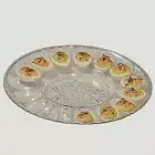 Clear Plastic Crystal Cut Deviled Egg Platter - Set of 2