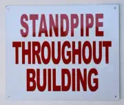 Standpipe Throughout Building Sign(White, Reflective, Aluminium 10x12)-ref0420