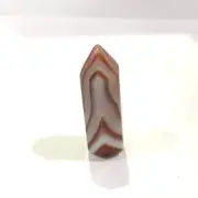Carnelian Banded Sardonyx Tower Point Gemstone Tower Mini Orange White 1.75"