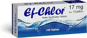 EF-Chlor 17 mg Water Purification Tablets – 100 Tablets – Disinfects & Purifies Water – No Taste or Color – Perfect for Travel, Camping, and Survival Kits