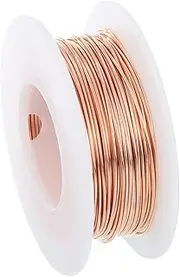 uxcell 66 Feet 99.9% Solid Bare Copper Wire, 21 Gauge Pure Copper Wire 0.7mm Soft Beading Wire Metal Plant Stem Ties for Jewelry Craft (20m)