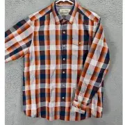 Tommy Bahama Shirt Mens Medium Orange Glen Check Plaid Cliff House Button Up NEW