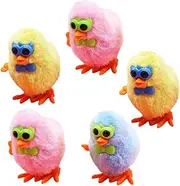 UPKOCH 5pcs Wind Up Plush Chicken Clockwork Chickens for Easter Party Favors Soft and for Birthdays and Creative Play Random Color