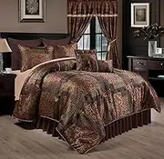 Chezmoi Collection Amelia 9-Piece Floral Jacquard Patchwork Comforter Set, King