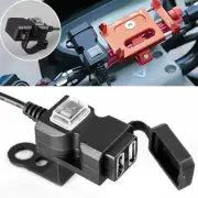 12V Dual USB Port Waterproof Motorcycle Motorbike Charger Power Adapter Socket