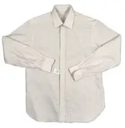 NEW Brioni Fine Cotton Dress Shirt! 16 1/2 Long White Tan Black & Rust Check