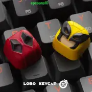 Cute Deadpool Wolverine Theme Personalised Design Resin Translucent Keycap 1 pc