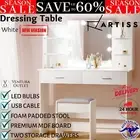 Artiss Dressing Table LED Makeup Mirror Stool Set Vanity Mirrored Dresser Desk